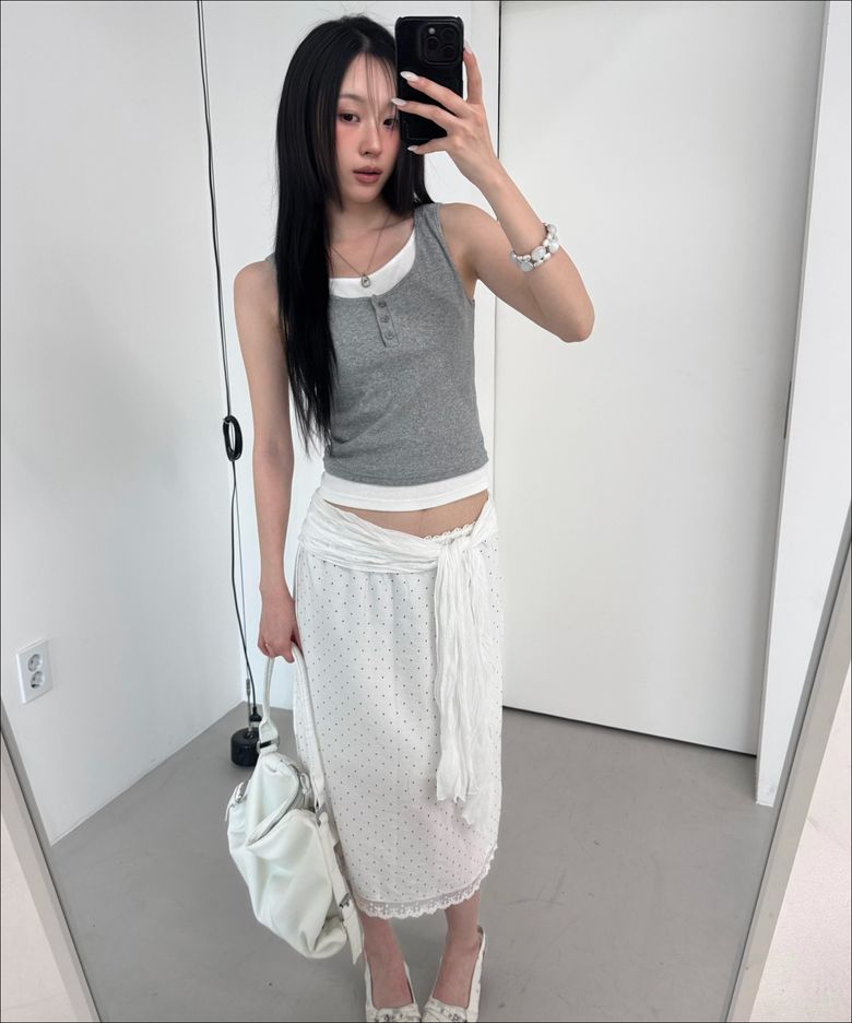 사틴 미디 스커트_MIWWHG426G