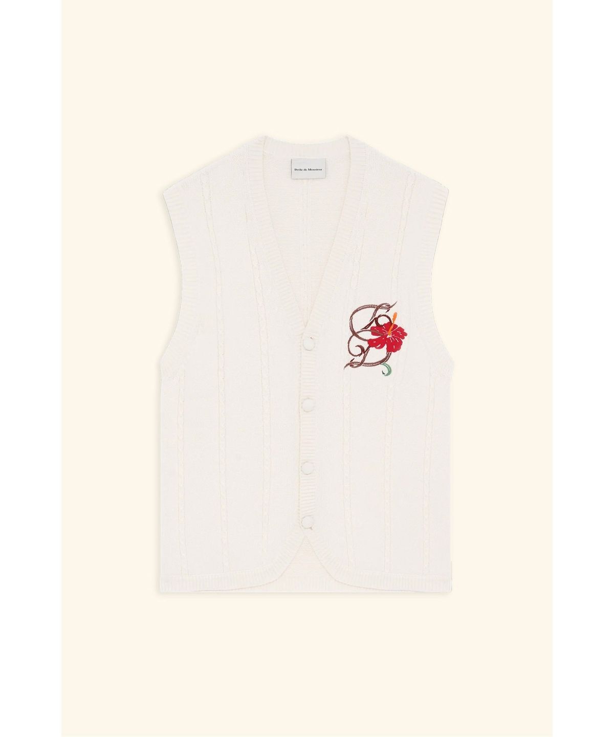 드롤드무슈(DROLE DE MONSIEUR) 하바나 자수 니트 가디건 Cardigan Brode Havana D0WCM26204WHM