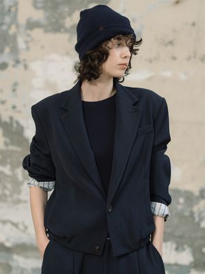 크롭 블루종 자켓