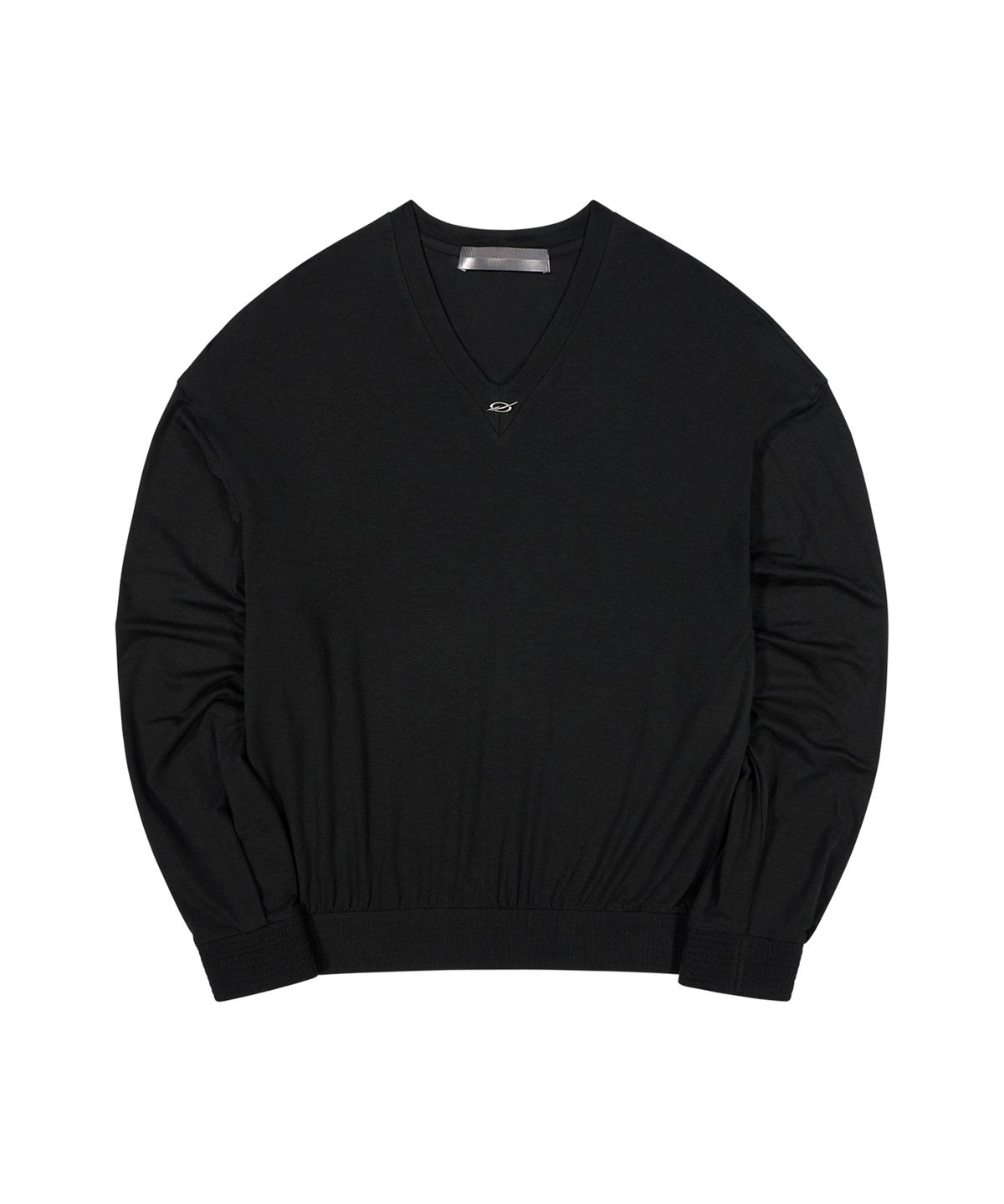 51퍼센트(51PERCENT) V Neck Banding Longsleeve - black