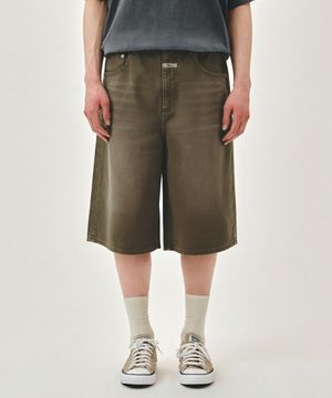M BERMUDA DENIM PANTS brown