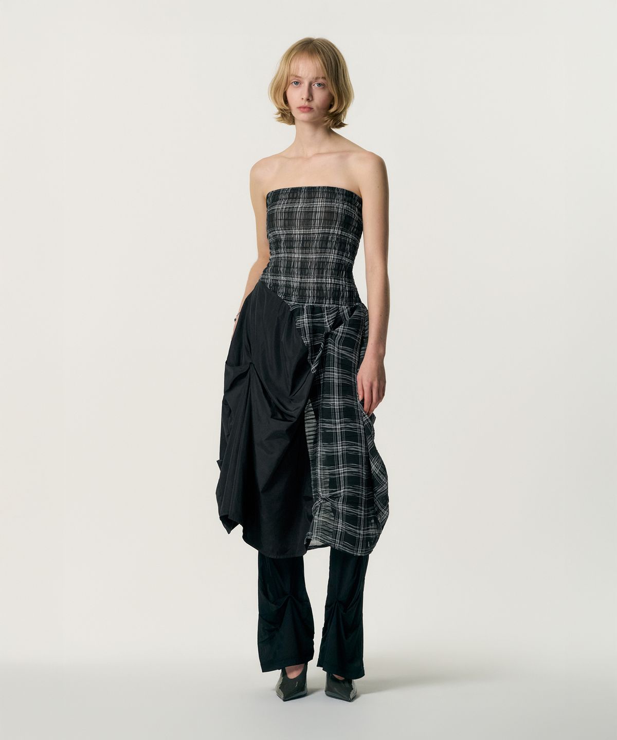 킴지수(KIMZISU) DOZI - Smocking Draped Dress_BLACK