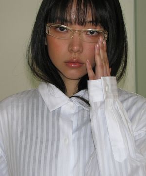 veil stripe shirt (White)