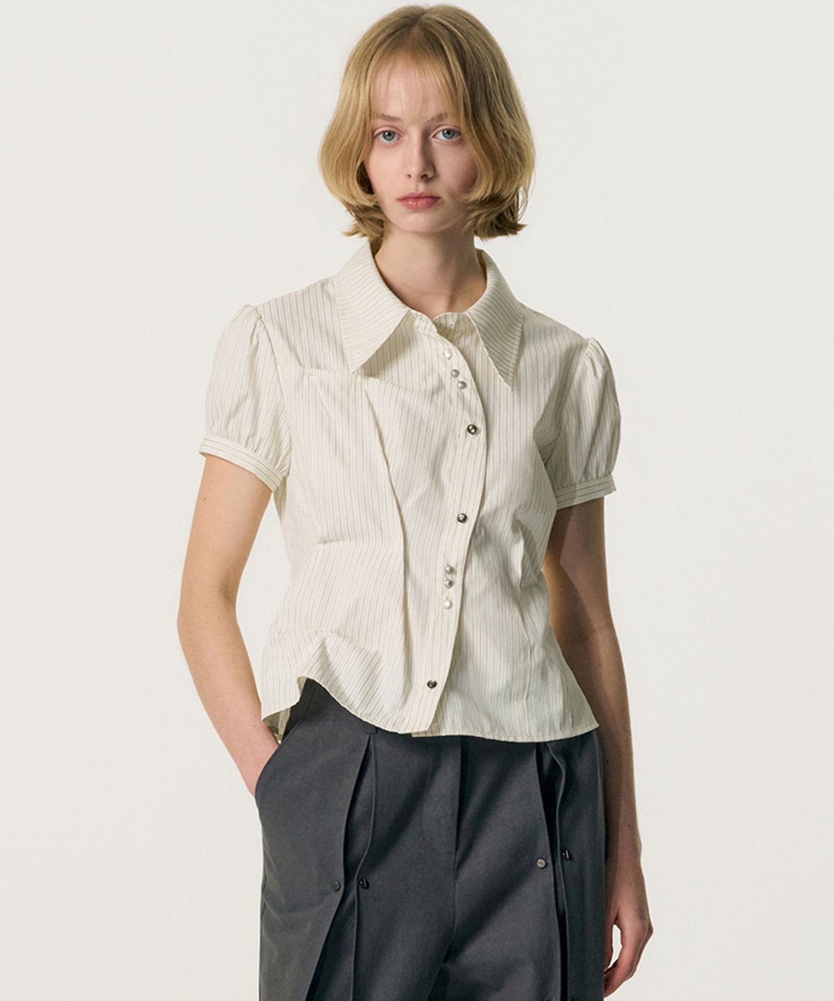 킴지수(KIMZISU) DOZI - Puffed Button Up Shirt_IVORY