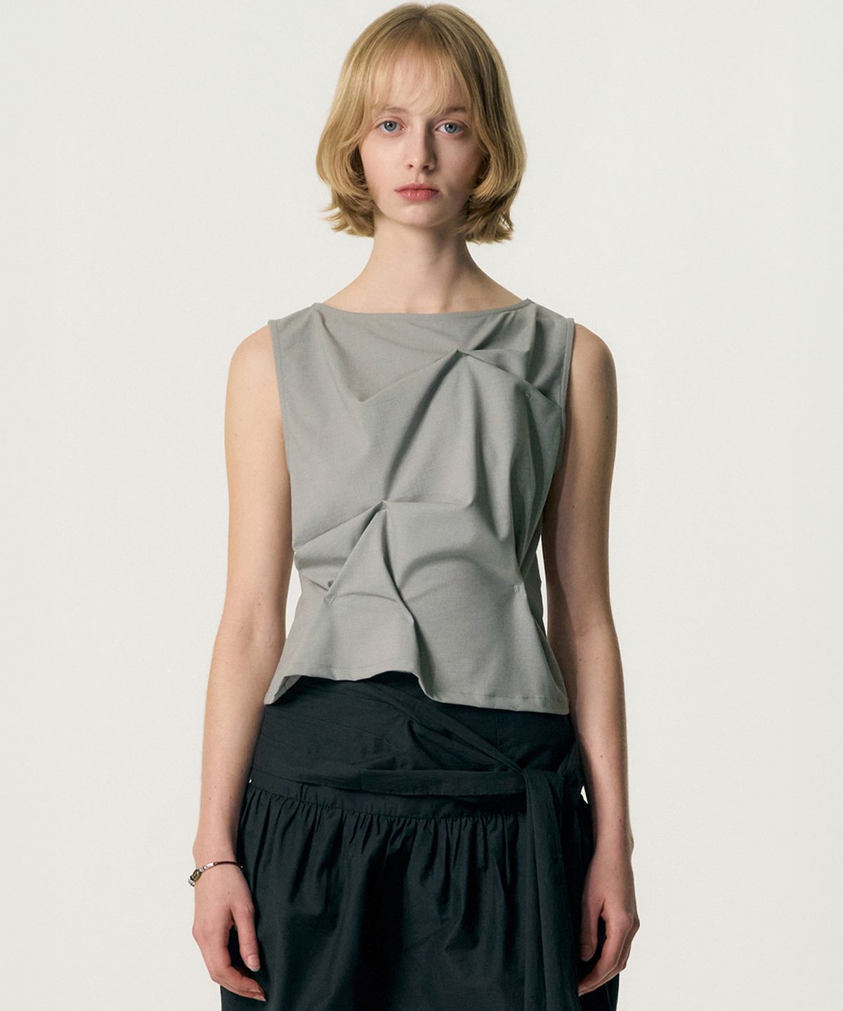 킴지수(KIMZISU) Pinched Sleeveless_LIGHT GREY