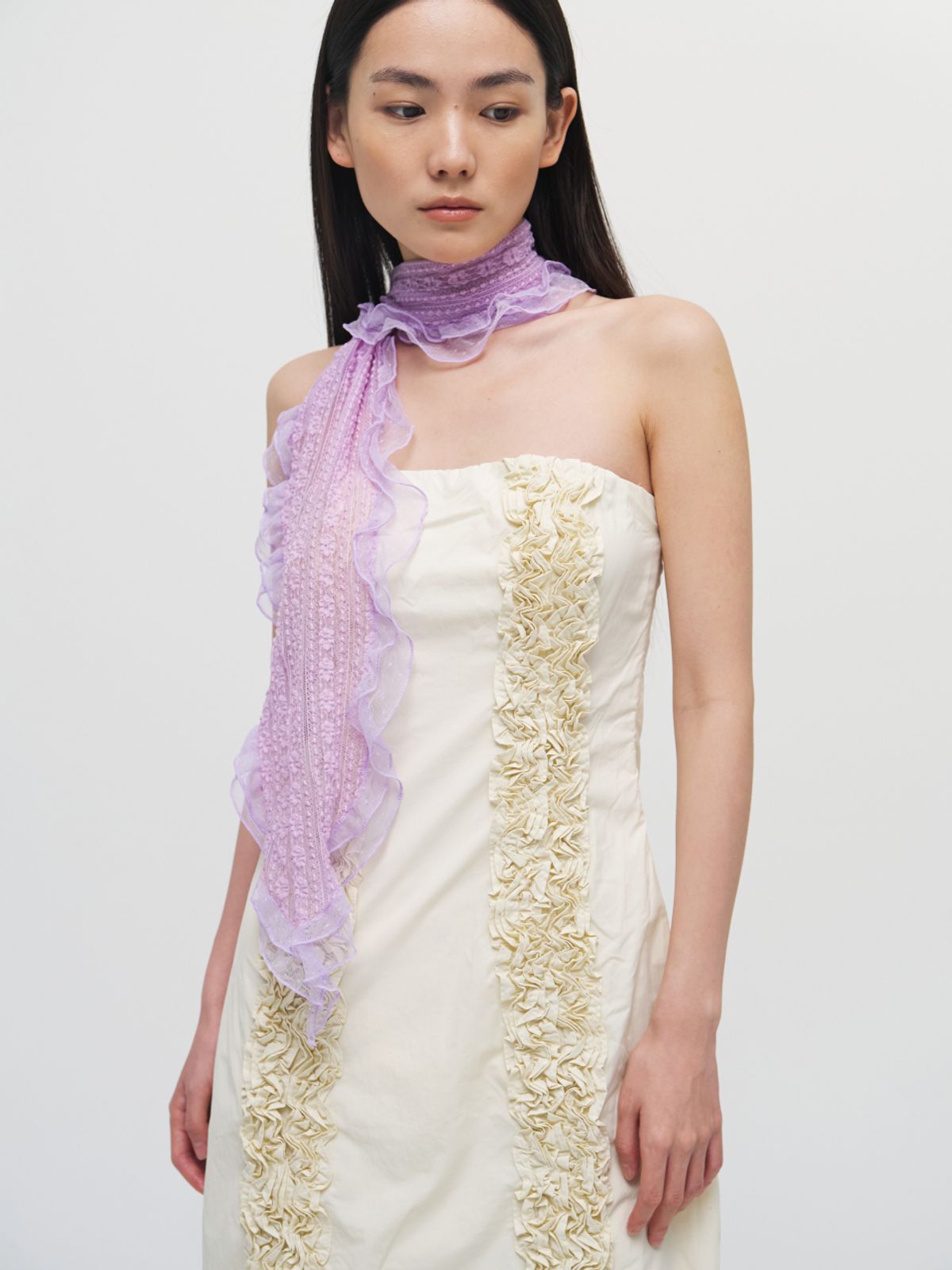 시오르(SIEOR) Vintage Guipure Veil Scarf_5colors