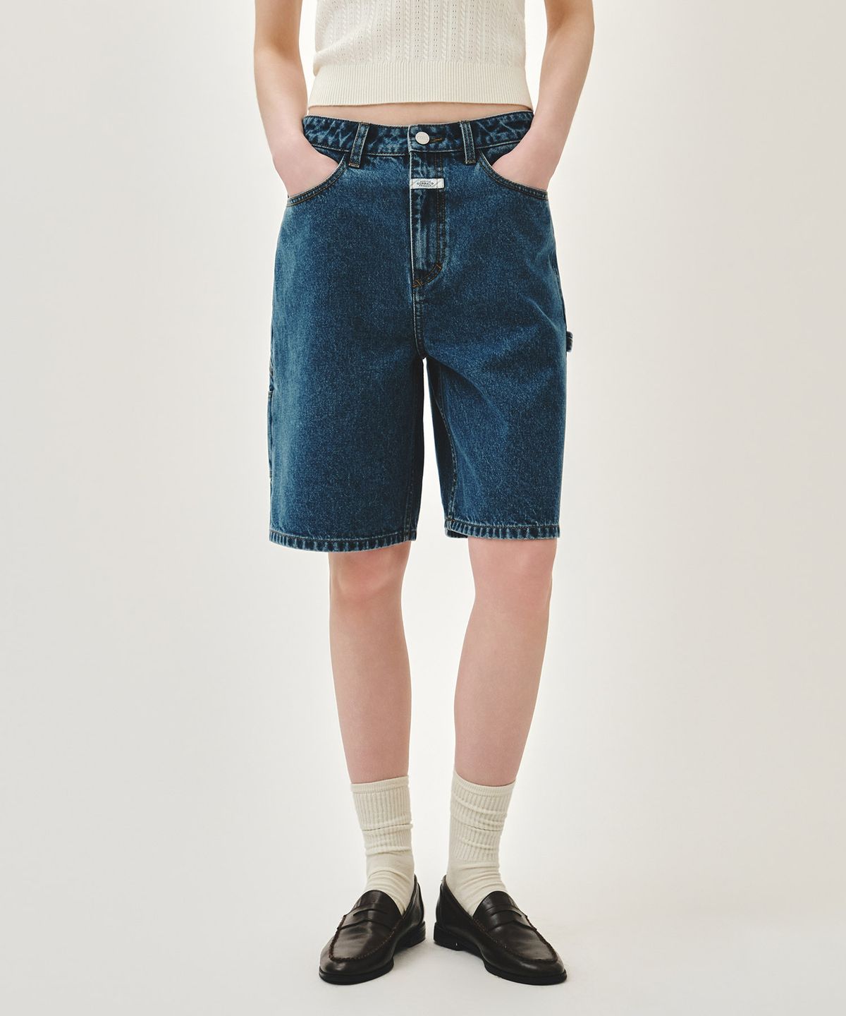마리떼 프랑소와 저버(MARITHÉ + FRANҪOIS GIRBAUD) W CARPENTER DENIM SHORTS blue