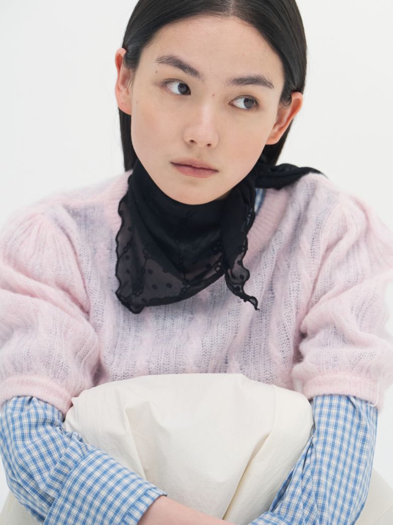 Embroidered Petit Arc Scarf_2colors