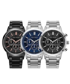 남성 크로노그래프 메탈 밴드 손목시계 MF0188