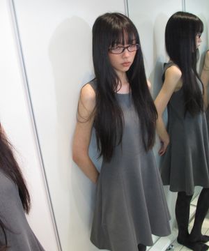 panel flare dress (Gray)