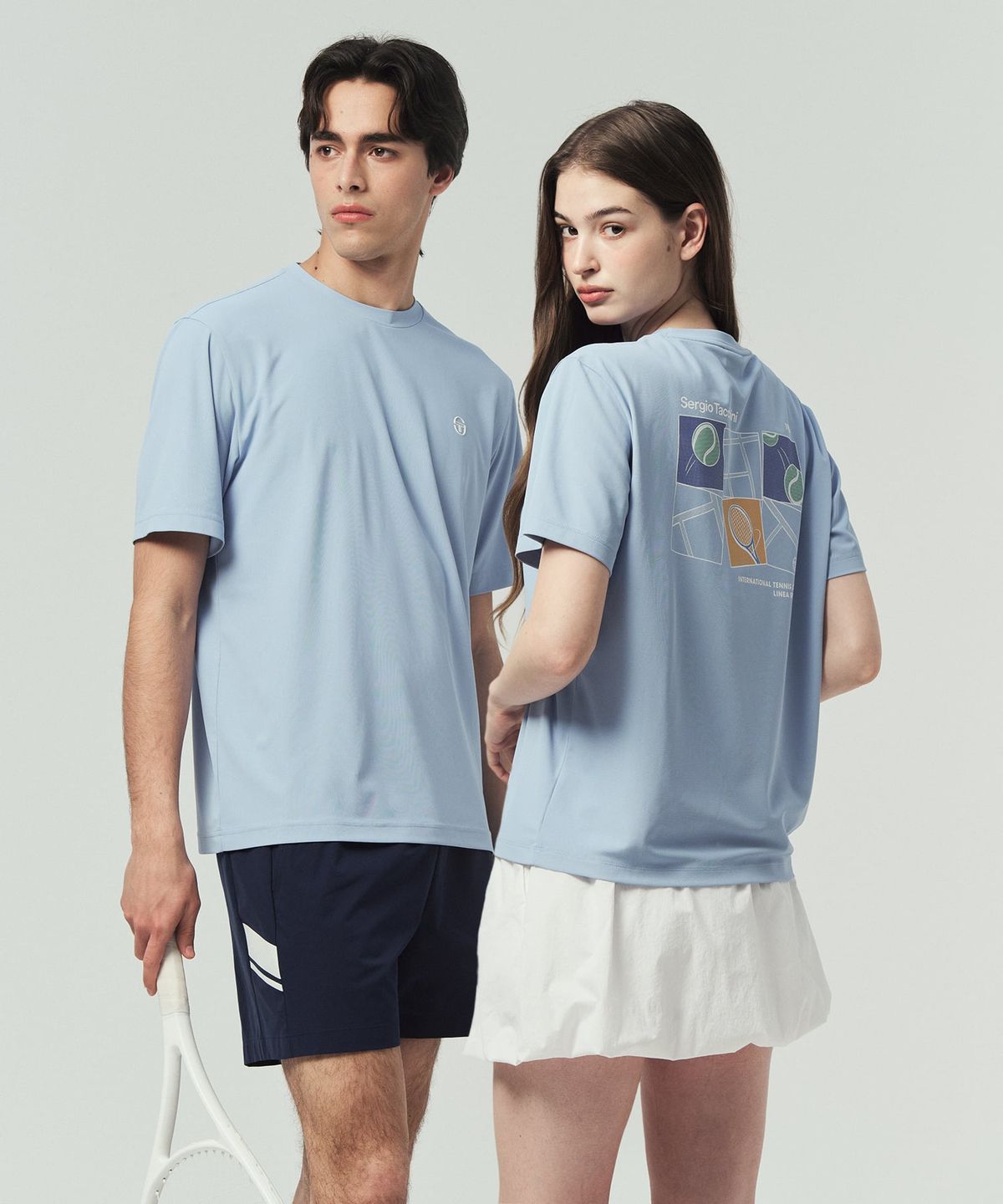 세르지오 타키니(SERGIO TACCHINI) U 레이프레쉬 그래픽 반팔 티셔츠 (L.Indigo)