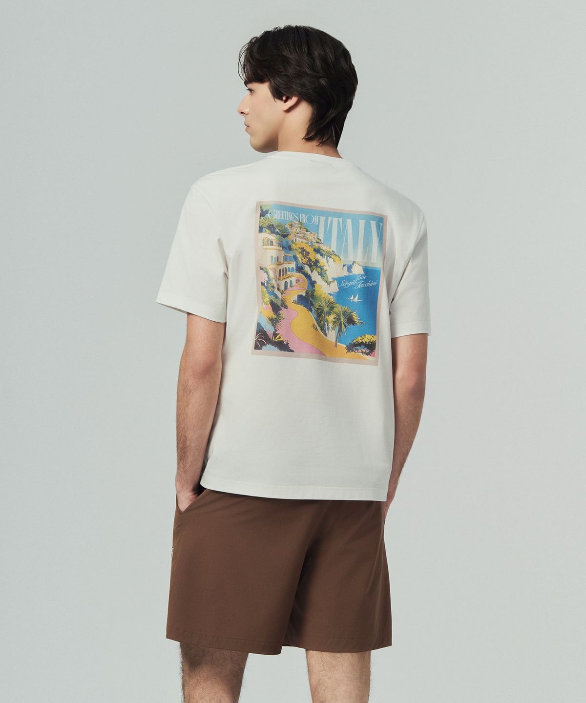 세르지오 타키니(SERGIO TACCHINI) M 쿨매치 코스타 그래픽 반팔 티셔츠 (White)