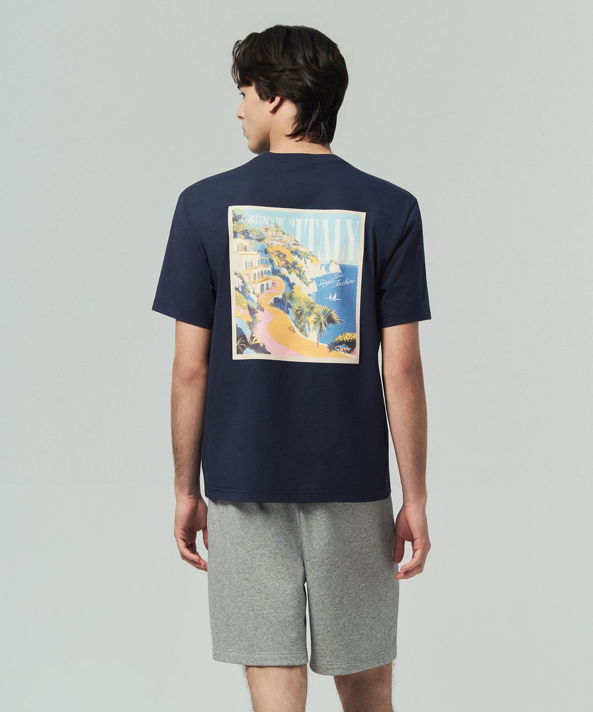 세르지오 타키니(SERGIO TACCHINI) M 쿨매치 코스타 그래픽 반팔 티셔츠 (Navy)