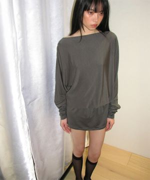 tender back dress (Charcoal)