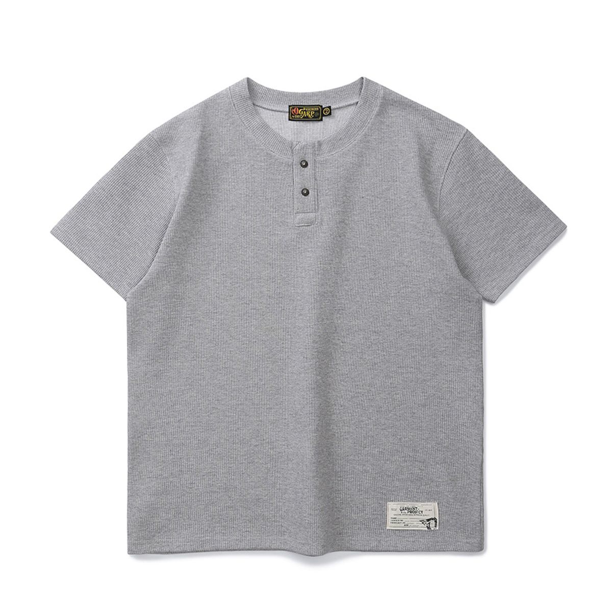 오가프(OGARP) Waffle henley neck Tee Melangegray