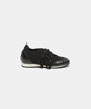Ribbon lace knit sneakers(black)_DG4DS26010BLK