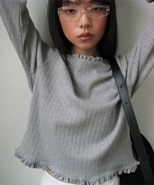 little frill tee (Melange gray)