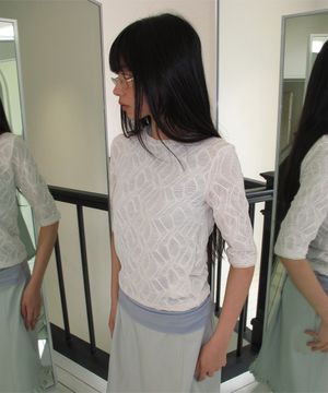 veil shirring tee (Ivory)