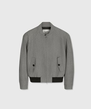 MONO WOOL COTTON HARRINGTON JACKET STATIC GREY