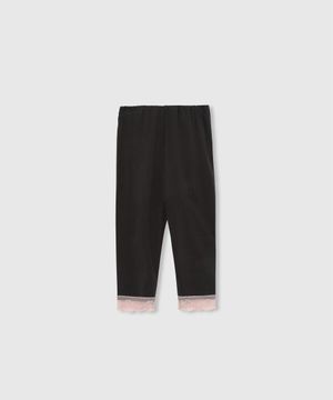 Lace trim leggings (Charcoal)