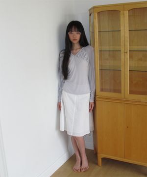 vintage stitch skirt (White)