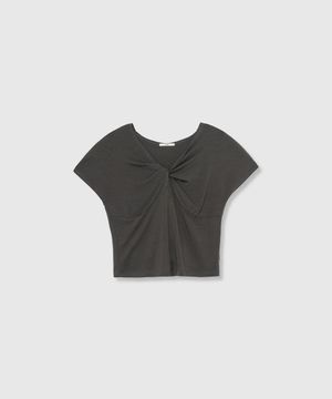 easy soft ribbon tee (Charcoal)