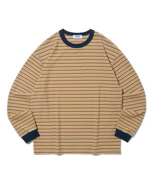 브리티시 클래식 스트라이프 긴팔티 (머스타드/아이보리)