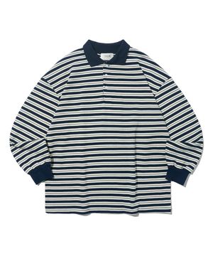 옥스퍼드 스트라이프 카라 긴팔티 (네이비/화이트)