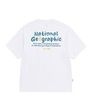 N262UTS904 소로나 쿨 스크립트 세미오버핏 반팔 티셔츠 WHITE