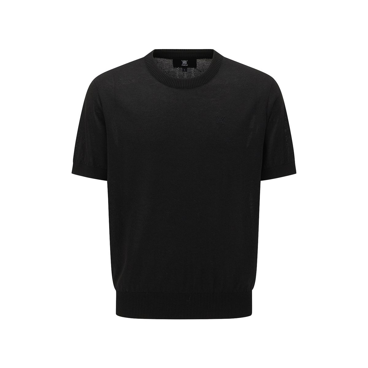 어뉴골프(ANEW GOLF) MEN SOLID SHORT SLEEVE SWEATER_BK