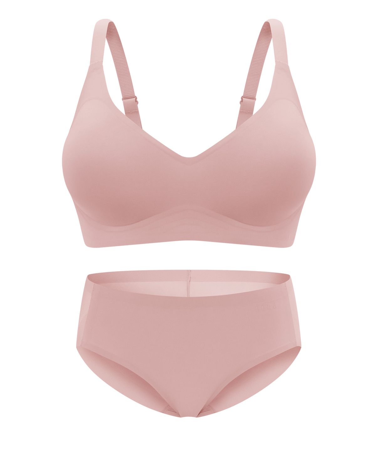 엘르이너웨어(ELLE INNERWEAR) [옆볼륨][글래머핏] 쉐딩 브라 팬티 세트 V2 - 핑크