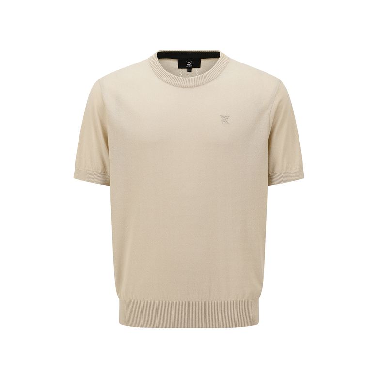 MEN SOLID SHORT SLEEVE SWEATER_BE