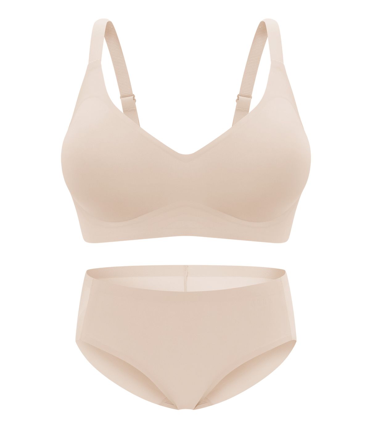 엘르이너웨어(ELLE INNERWEAR) [옆볼륨][글래머핏] 쉐딩 브라 팬티 세트 V2 - 스킨