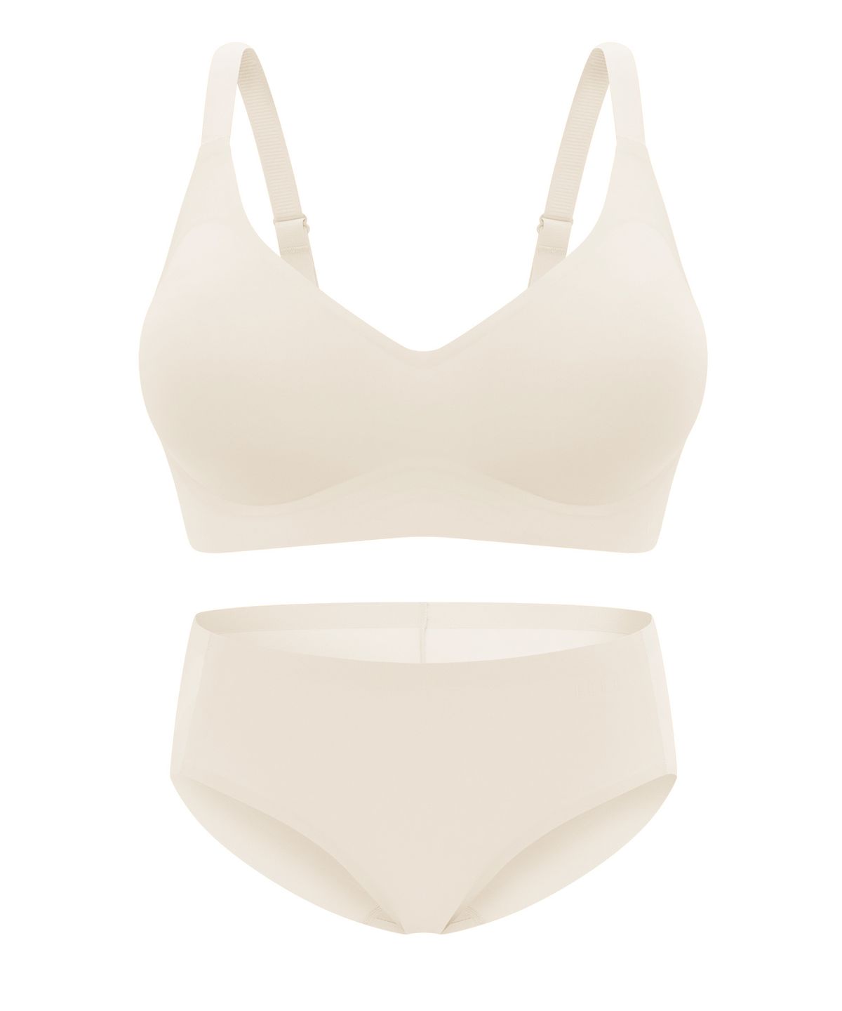 엘르이너웨어(ELLE INNERWEAR) [옆볼륨][글래머핏] 쉐딩 브라 팬티 세트 V2 - 크림