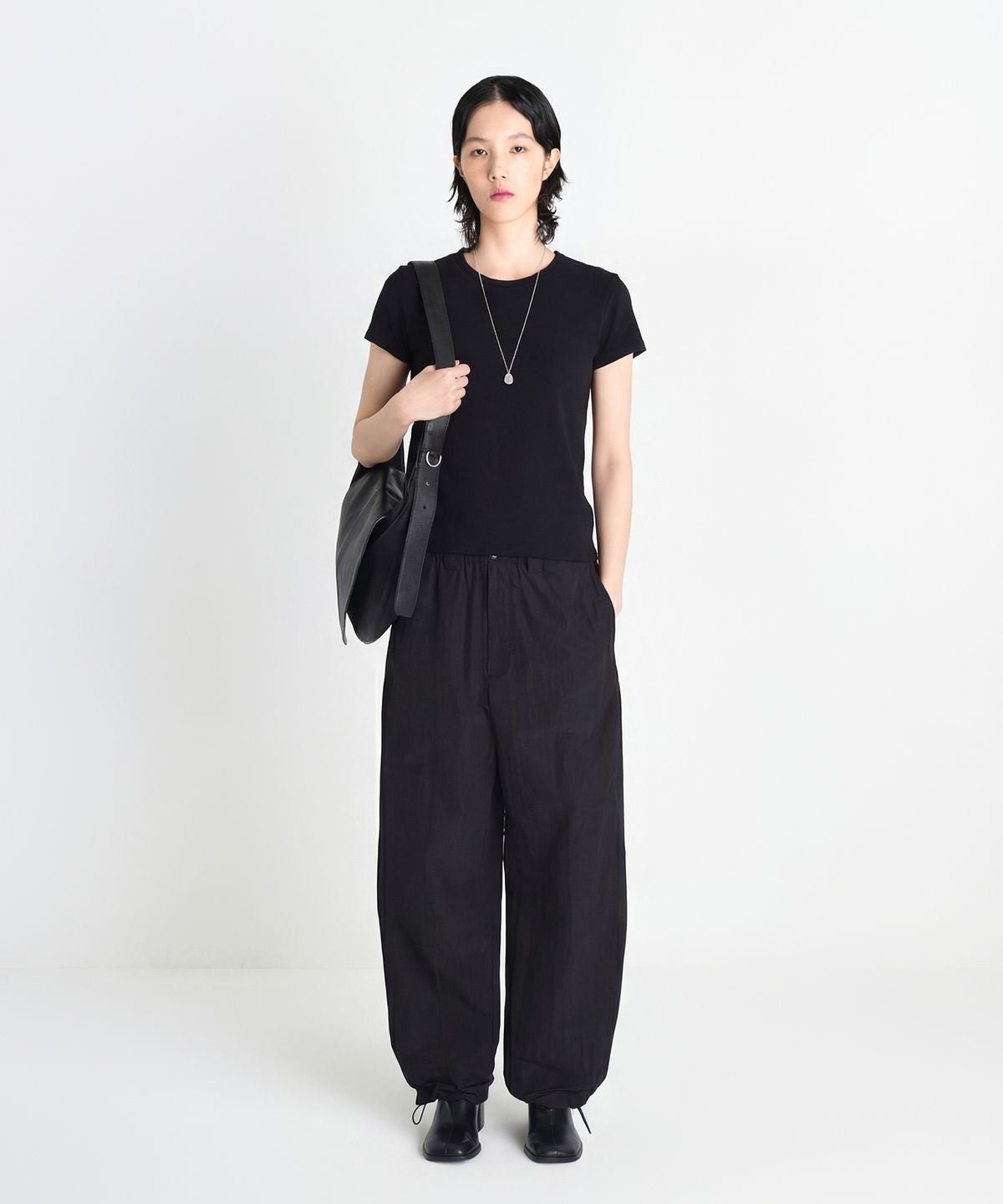 라벨아카이브(LABELARCHIVE) W Ryo washed T-shirt black