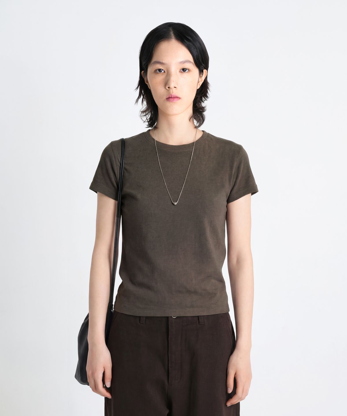 라벨아카이브(LABELARCHIVE) W Ryo washed T-shirt umber