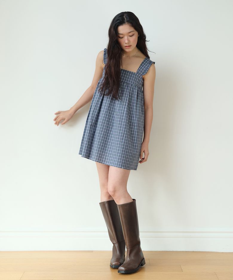 Shirring Check OPS (SKY BLUE)