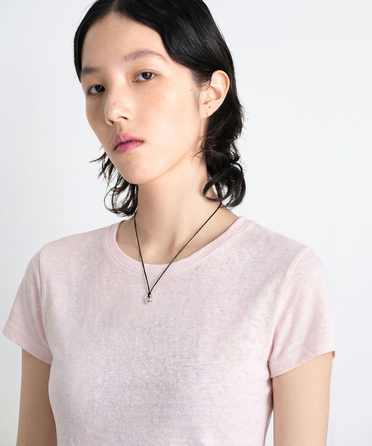 라벨아카이브(LABELARCHIVE) W Ryo washed T-shirt blush pink