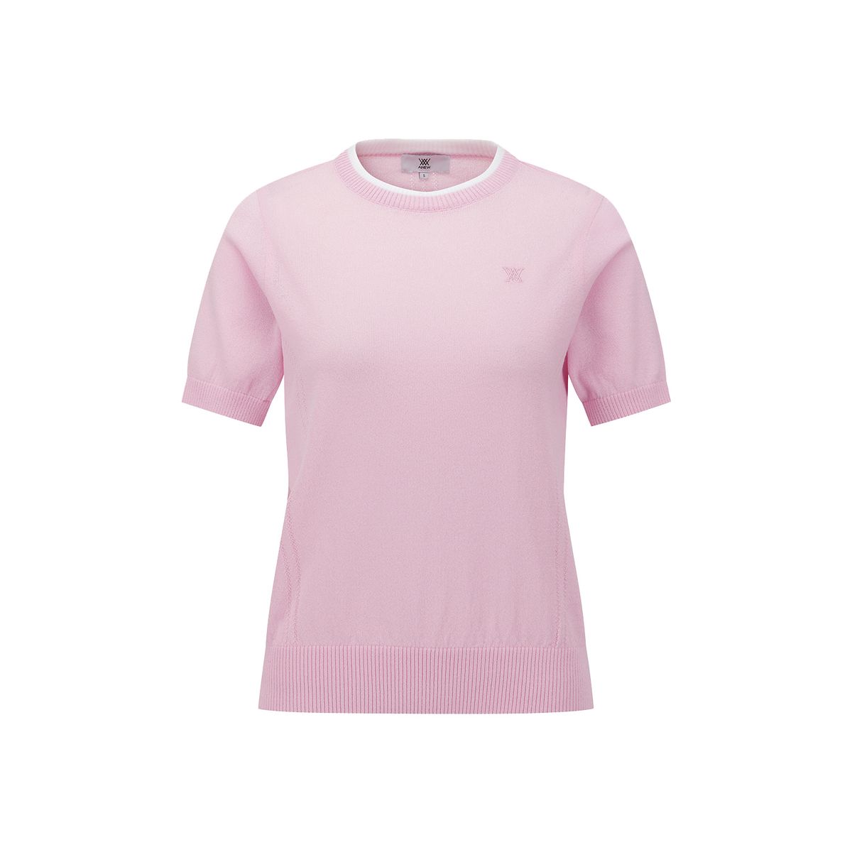 어뉴골프(ANEW GOLF) WOMEN SOLID SHORT SLEEVE SWEATER_PI