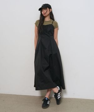 레이스 슬리브리스 롱 원피스 [BLACK] / GF2LOP505