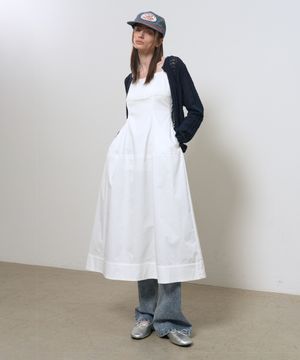 레이스 슬리브리스 롱 원피스 [WHITE] / GF2LOP505