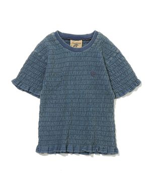 인디고 러플 스모킹 반팔 티셔츠 스카이 블루_FS2KT27F