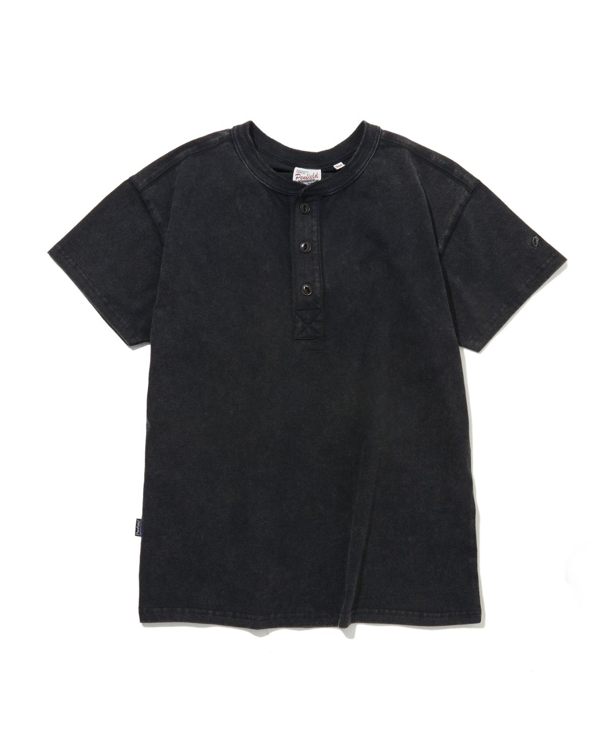 펜필드(PENFIELD) 페이디드 코튼 헨리넥 반팔 티셔츠 블랙_FS2KT24U