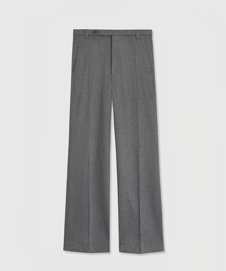FONTA WOOL DRESS TROUSERS GRAPHITE HERRINGBONE