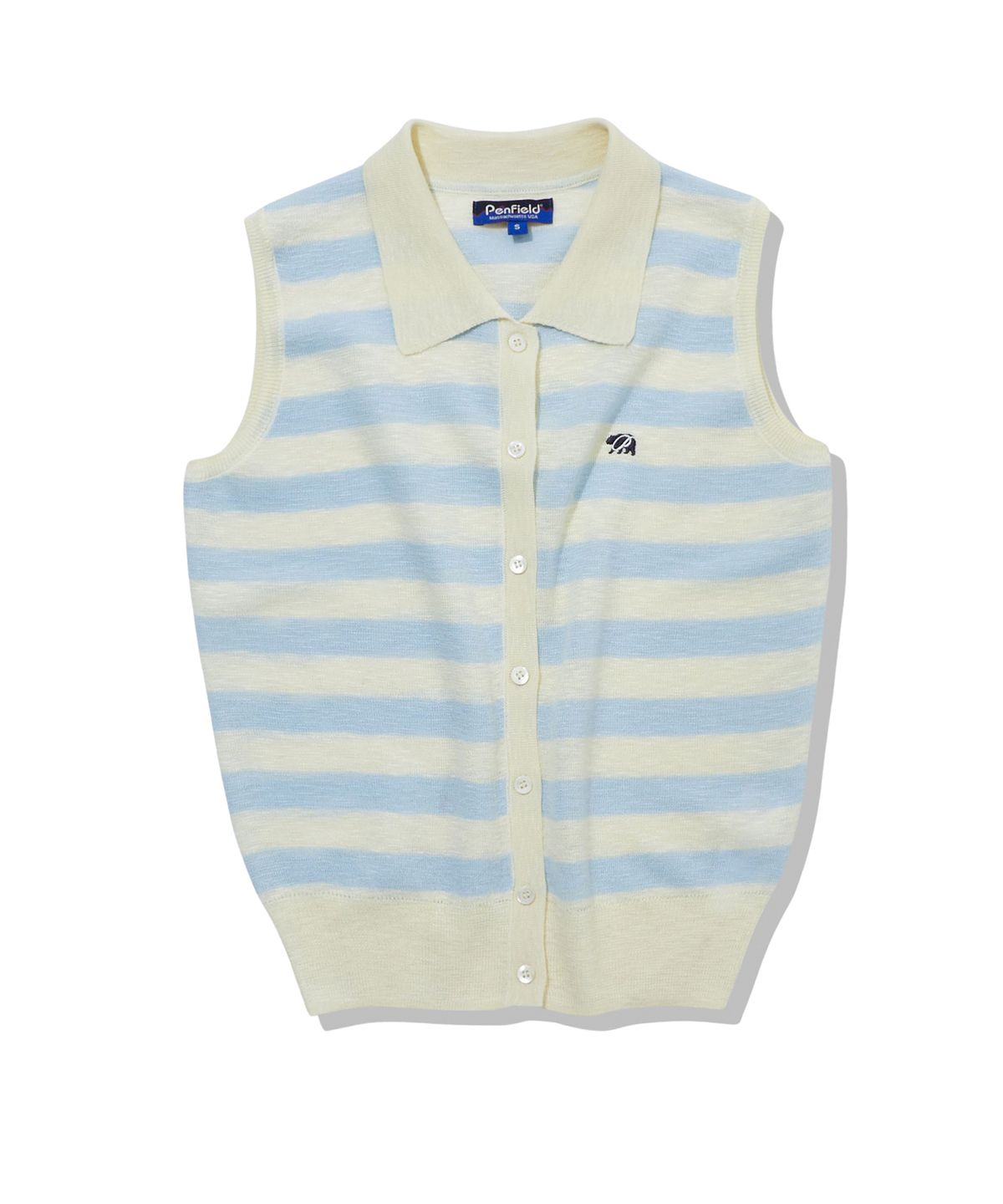 펜필드(PENFIELD) 니트 카라 슬리브리스 아이보리_FS2NE65F