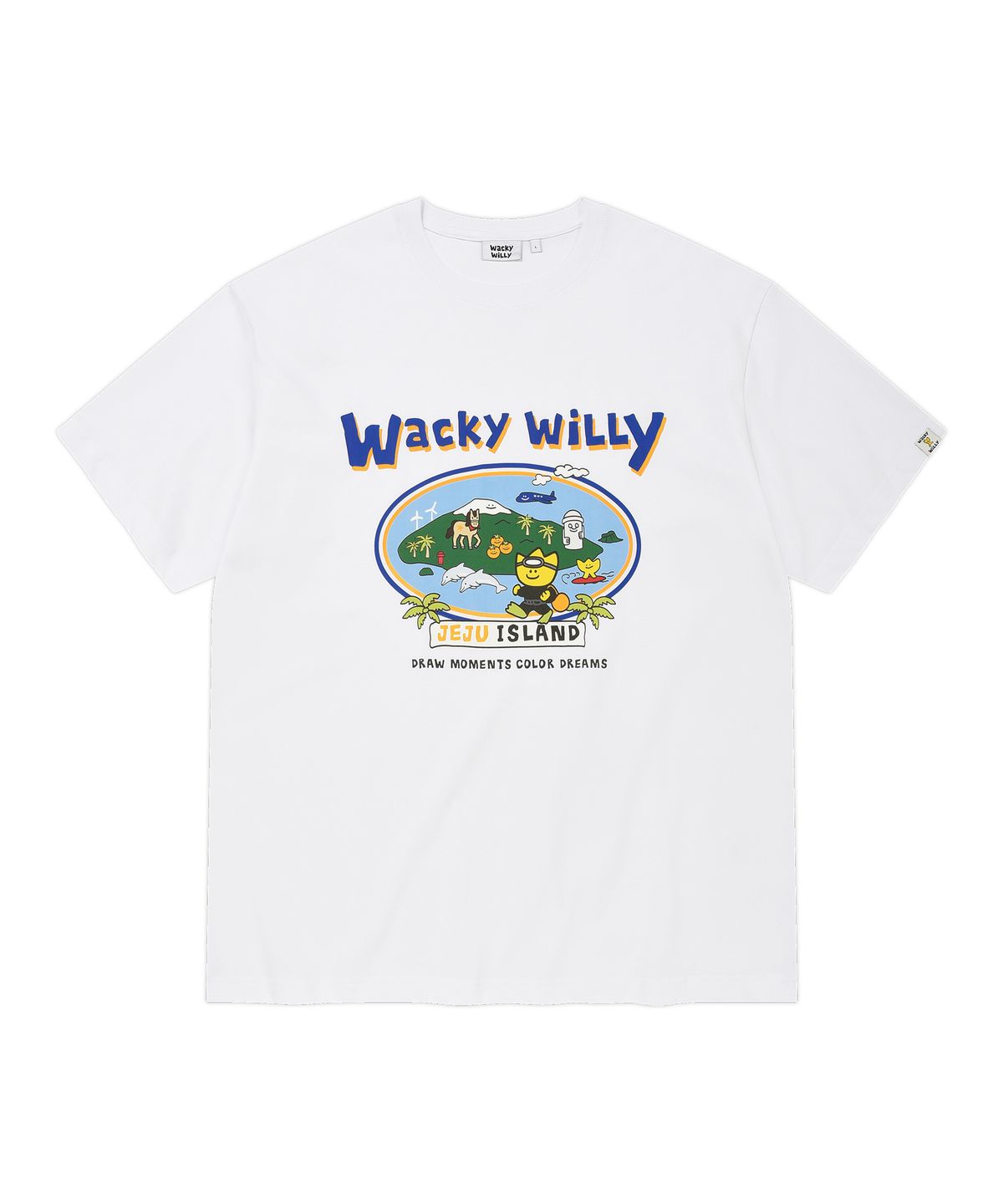 와키윌리(WACKY WILLY) 키키 트레블 시리즈 제주 티셔츠 화이트