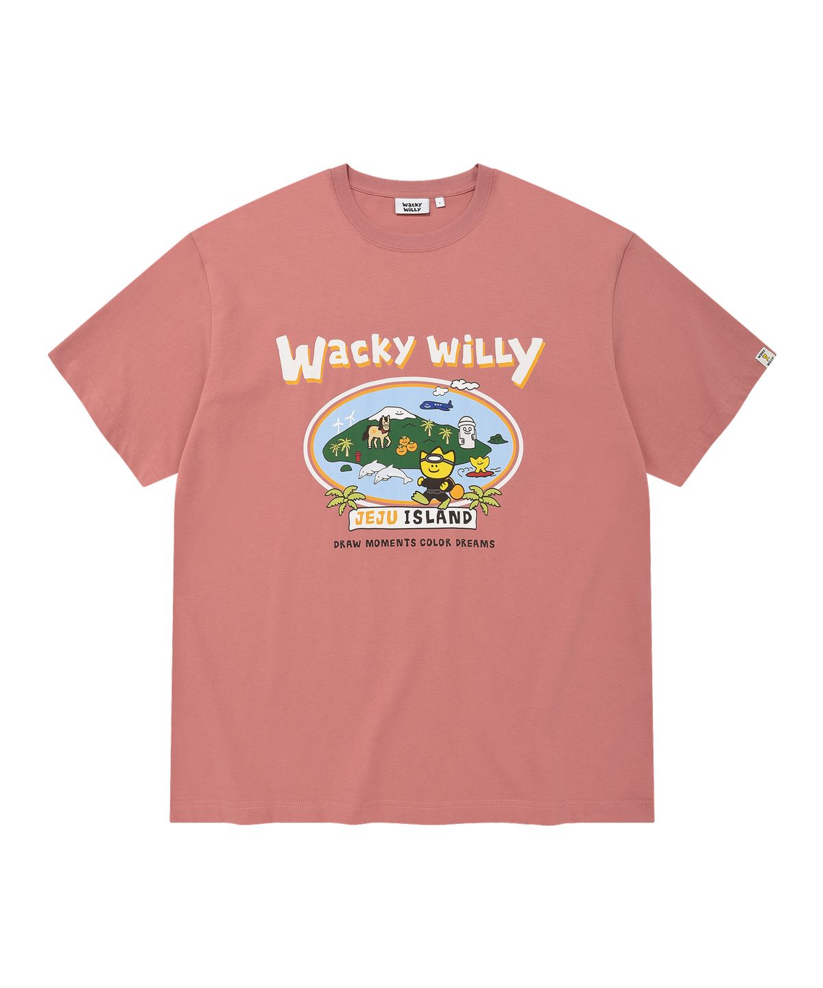 와키윌리(WACKY WILLY) 키키 트레블 시리즈 제주 티셔츠 핑크