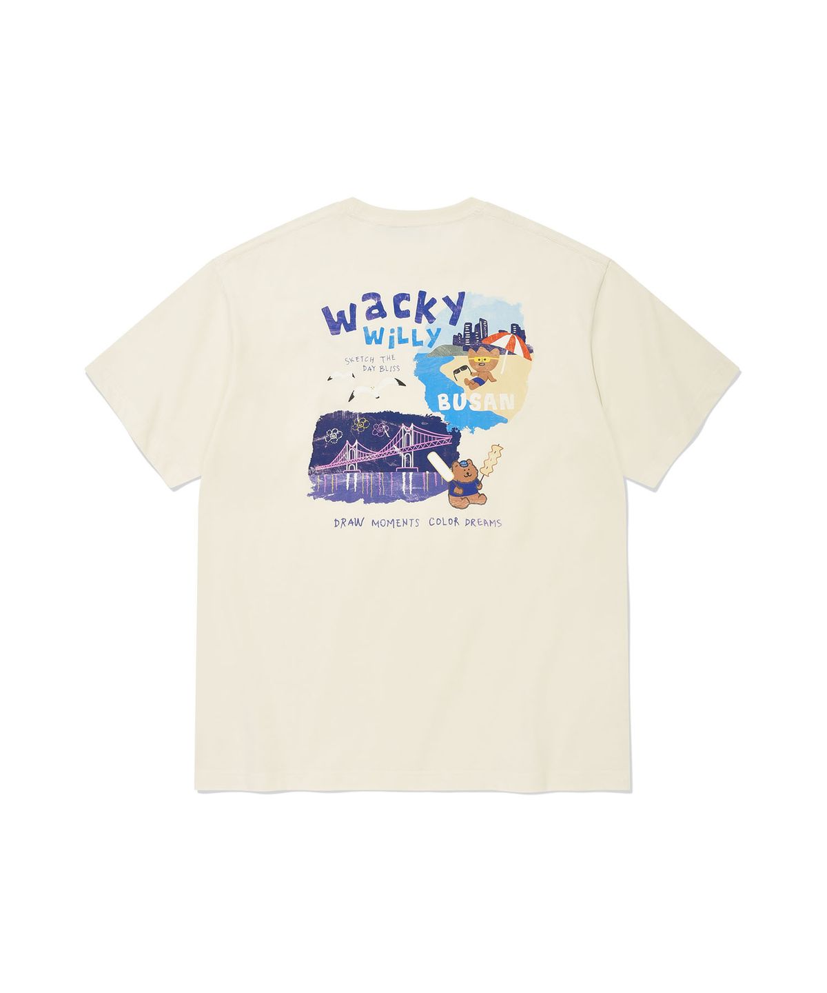 와키윌리(WACKY WILLY) 키키 트레블 시리즈 부산 티셔츠 크림