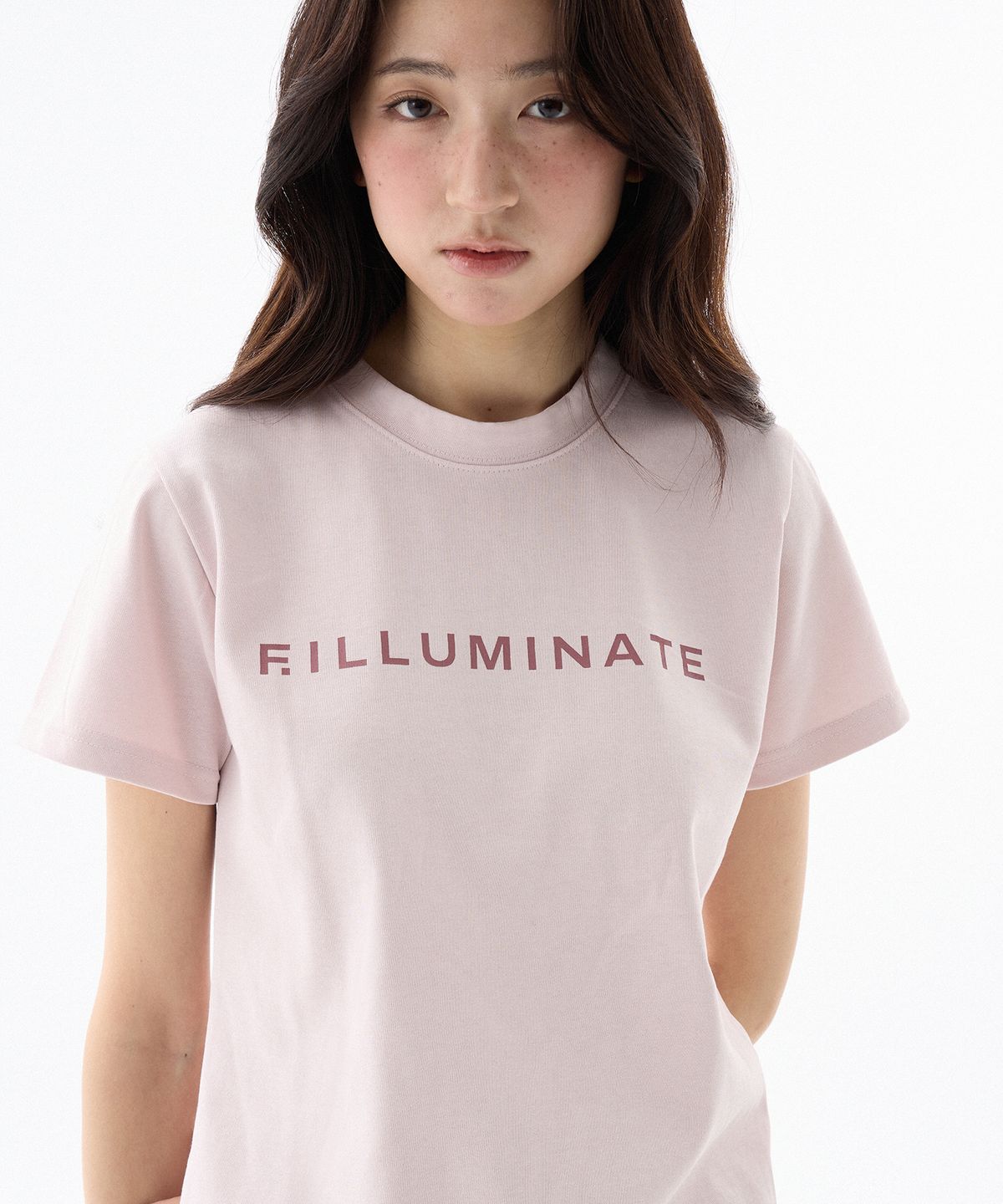 필루미네이트(FILLUMINATE) (W) 어센틱 로고 티셔츠-핑크