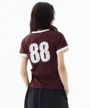 (W) 88 링거 티셔츠-마젠타